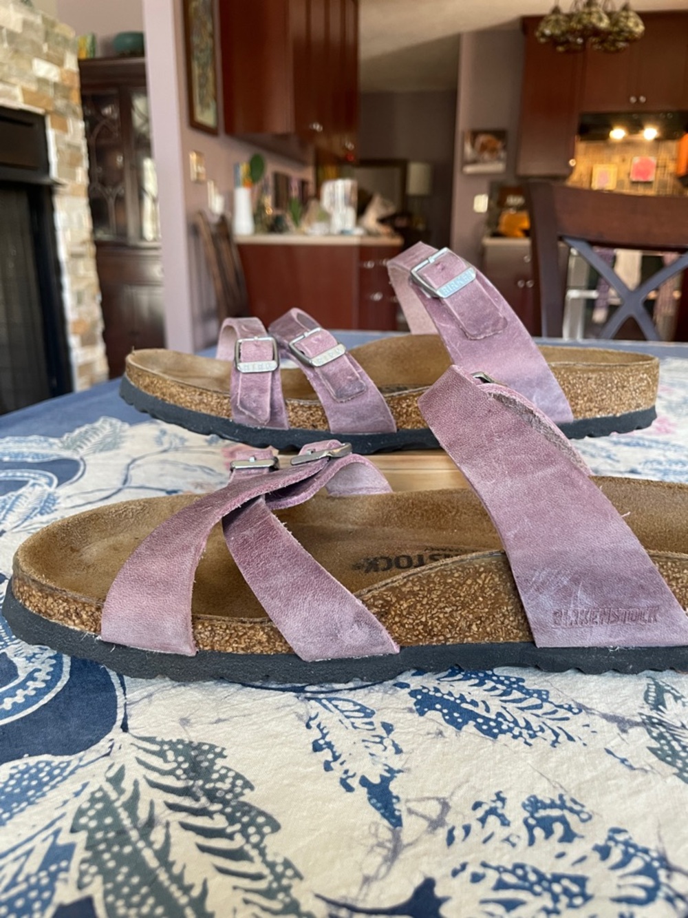 Birkenstock Franca Oiled Leather Lavender Multi-Strap Sandals - Picture 7 of 10